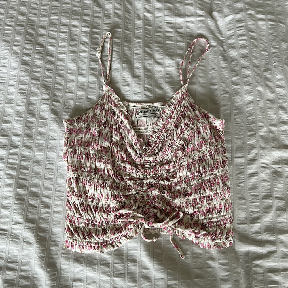 Stretchy Floral Camisole with Tie Detailing